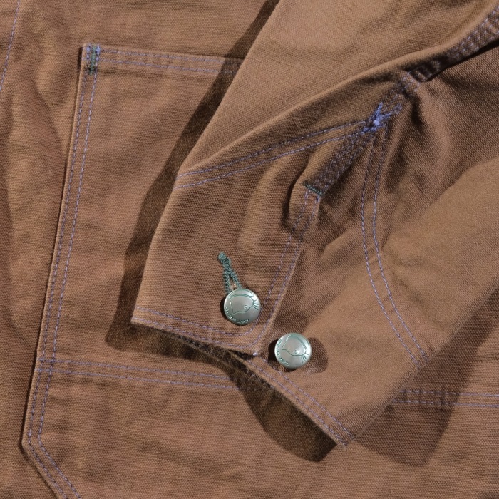 TCB jeans �ƥ��������ӡ������󥺡�Cat Head Jacket Brown Canvas�ۥ���åȥإåɥ��㥱�å� �֥饦�󥭥��Х����С������� ���祢������ COTTON 