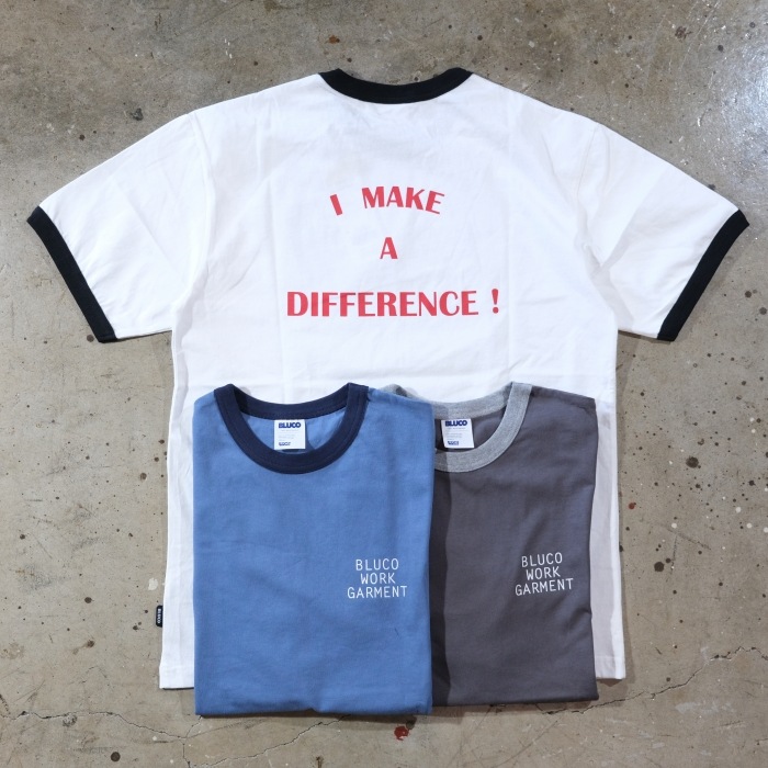 BLUCO ֥륳153-22-013ۡPRINT RINGER TEE -Diff-ۥץȥ󥬡T ץ ꥸʥܥǥ COTTON100