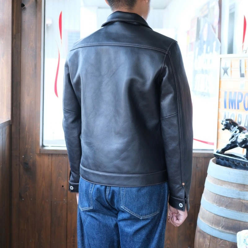 Y'2 LEATHER �磻�ġ��쥶����EB-140-T�ۡ�ECO HORSE TEA-CORE WWII Type G�����ۢ�44XXL��㥨���ۡ��� ���BLACK�������ǥ� �ϳ� MADE IN JAPAN