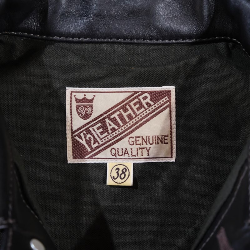 Y'2 LEATHER �磻�ġ��쥶����EB-140-T�ۡ�ECO HORSE TEA-CORE WWII Type G�����ۢ�44XXL��㥨���ۡ��� ���BLACK�������ǥ� �ϳ� MADE IN JAPAN
