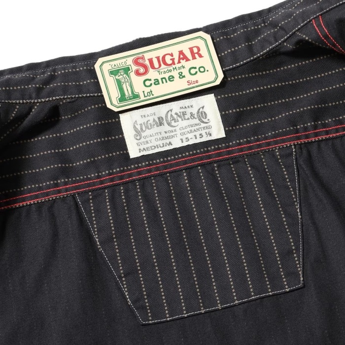 SUGAR CANE���奬���������SC29585�ۡ�FICTION ROMANCE 8.5oz. BLACK WABASH STRIPE WORK SHIRT�ۥե����������ޥ� �����Хå��她�ȥ饤�ץ������� 