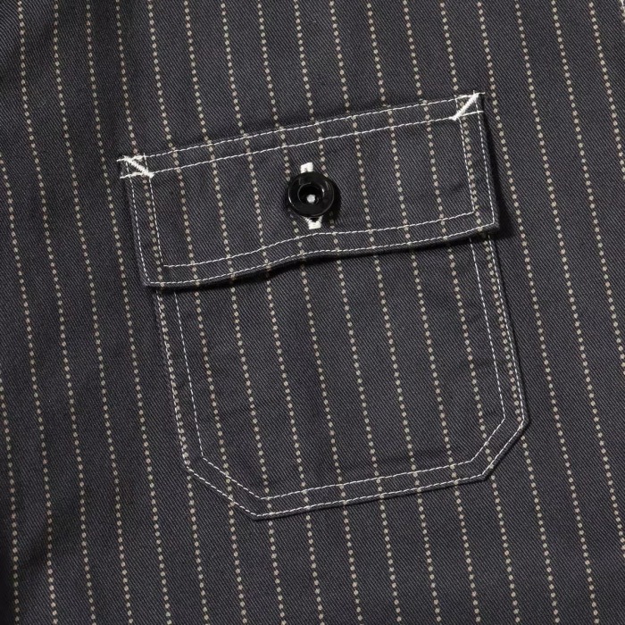 SUGAR CANE���奬���������SC29585�ۡ�FICTION ROMANCE 8.5oz. BLACK WABASH STRIPE WORK SHIRT�ۥե����������ޥ� �����Хå��她�ȥ饤�ץ������� 