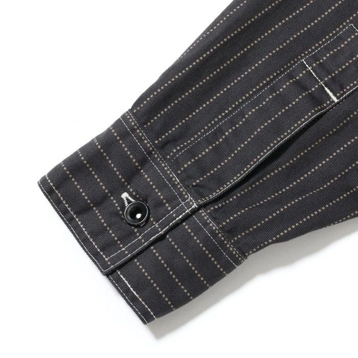 SUGAR CANE���奬���������SC29585�ۡ�FICTION ROMANCE 8.5oz. BLACK WABASH STRIPE WORK SHIRT�ۥե����������ޥ� �����Хå��她�ȥ饤�ץ������� 