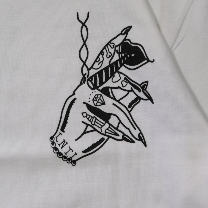 LOOSE NEEDLE��GRIN WEAR �롼���ˡ��ɥ������󥦥�����PRINT S/S T-Shirts�ۥץ���ȾµT����� ���ȥ����ǥ����� ���֥�͡��� COTTON100��