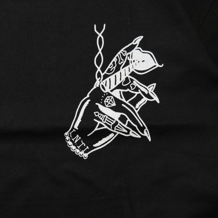 LOOSE NEEDLE��GRIN WEAR �롼���ˡ��ɥ������󥦥�����PRINT S/S T-Shirts�ۥץ���ȾµT����� ���ȥ����ǥ����� ���֥�͡��� COTTON100��