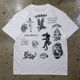 LOOSE NEEDLE��GRIN WEAR �롼���ˡ��ɥ������󥦥�����PRINT S/S T-Shirts�ۥץ���ȾµT����� ���ȥ����ǥ����� ���֥�͡��� COTTON100��