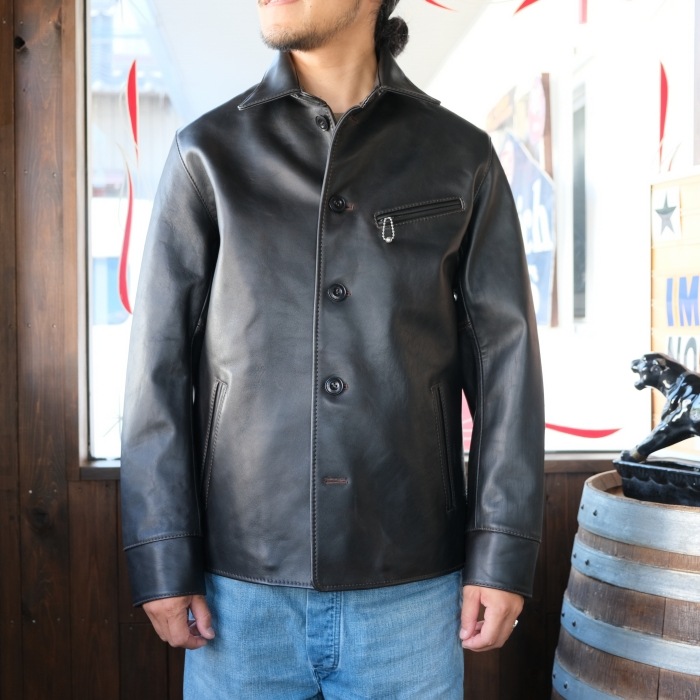 Y'2 LEATHER �磻�ġ��쥶����FC-77�ۡ�FADED HORSE CAR COAT�ۢ�44XXL���BLACK(TEACORE)�� �ۡ����ϥ��ɥ��������� ��� MADE IN JAPAN