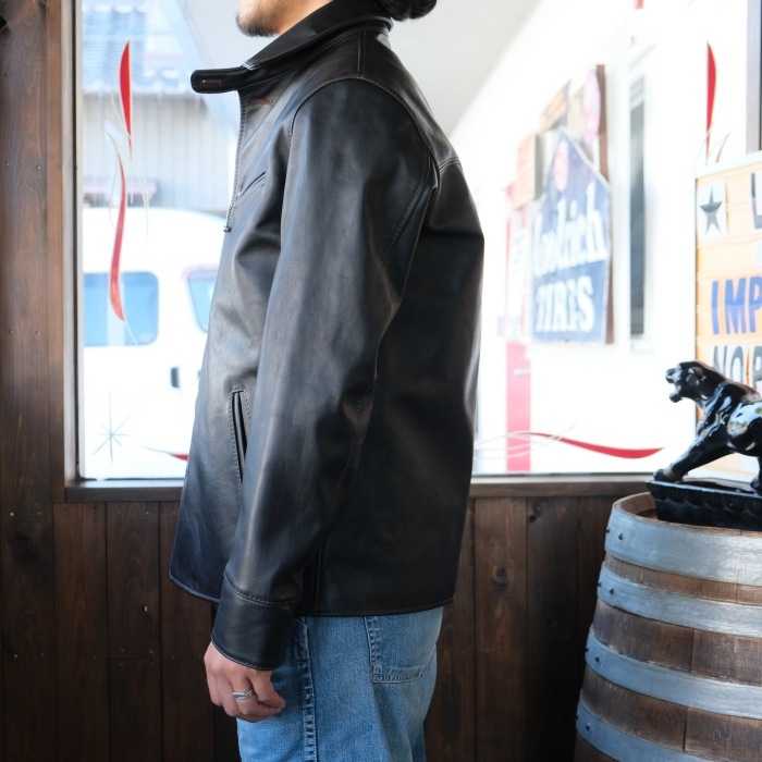 Y'2 LEATHER �磻�ġ��쥶����FC-77�ۡ�FADED HORSE CAR COAT�ۢ�44XXL���BLACK(TEACORE)�� �ۡ����ϥ��ɥ��������� ��� MADE IN JAPAN