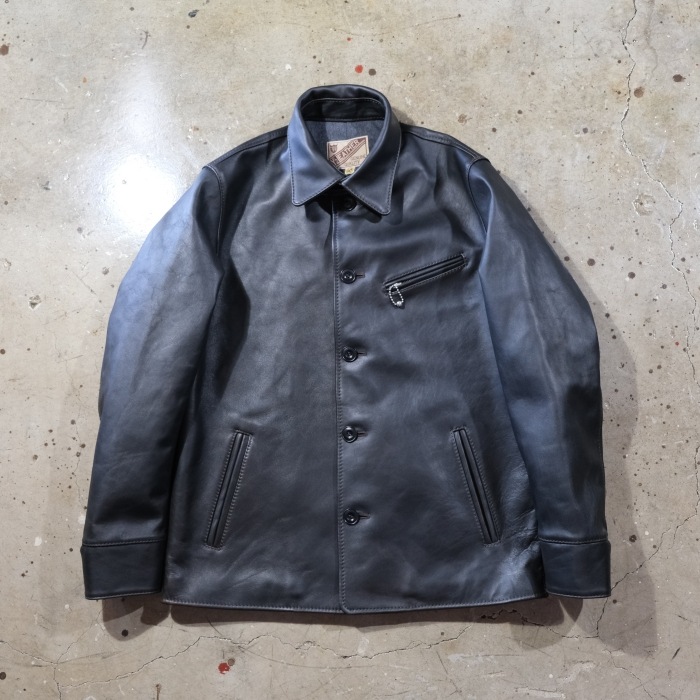 Y'2 LEATHER �磻�ġ��쥶����FC-77�ۡ�FADED HORSE CAR COAT�ۢ�44XXL���BLACK(TEACORE)�� �ۡ����ϥ��ɥ��������� ��� MADE IN JAPAN