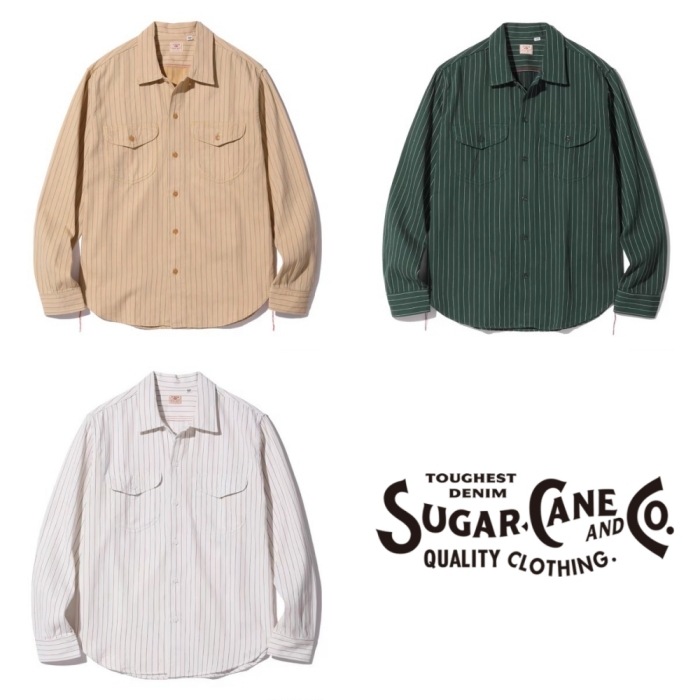 SUGAR CANE ���奬���������SC28652�ۡ�COKE STRIPE WORK SHIRT �� ���������ȥ饤�ץ������� ������ COTTON100%