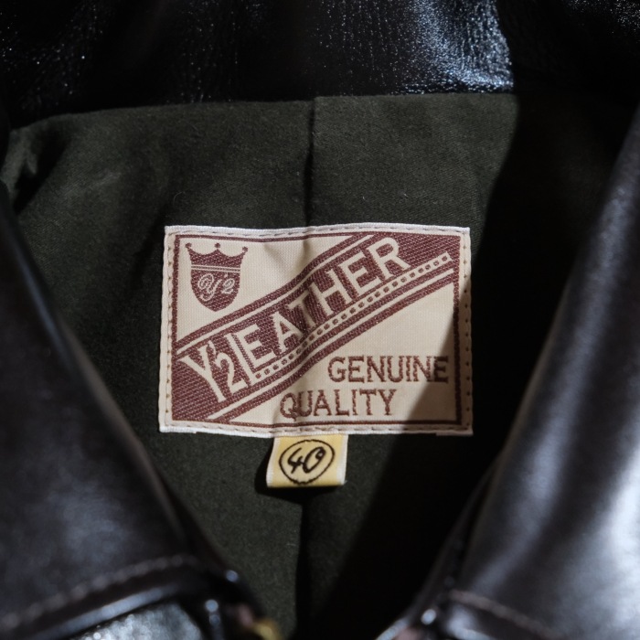 Y'2 LEATHER �磻�ġ��쥶����LSR-42�ۡ�ANILINE STEER SINGLE RIDERS�ۢ�BLACK���44XXL�䥷�󥰥�饤������ �쥶�����㥱�å� ���ƥ��ϥ��ɥ� ���� ������