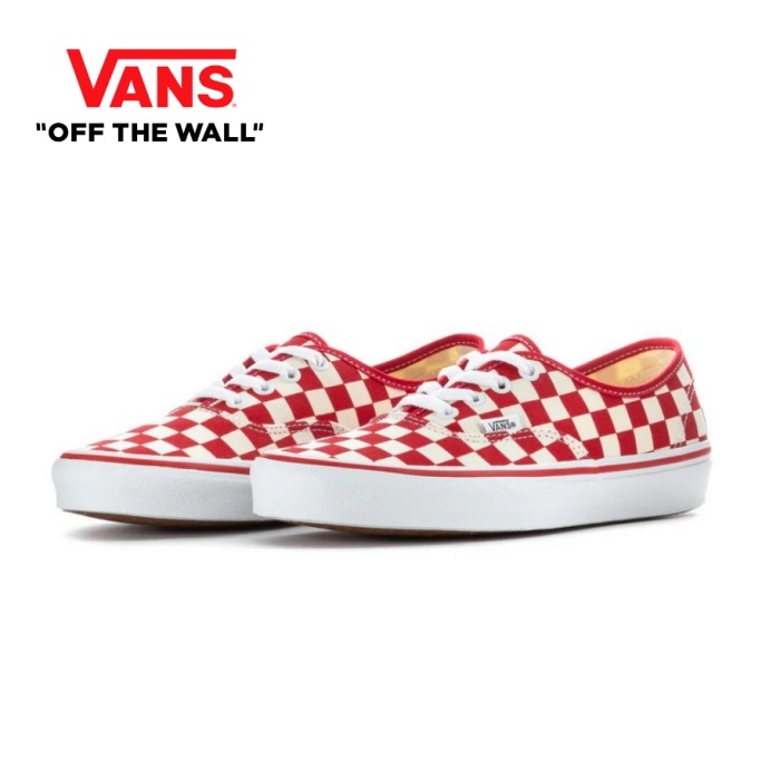 VANS �Х󥺡�AUTHENTIC�ۢ�Primary Check Racing Red/White�䥪������ƥ��å� ���ˡ����� �����å��� �����ƥ����ˡ����� 