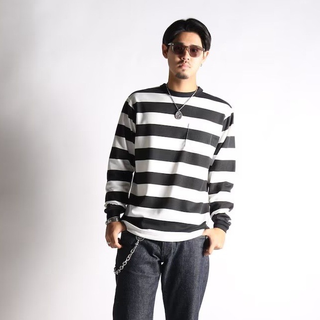 WESTRIDE  �������ȥ饤�ɡ�POWER DRY BORDER LONG TEE�ۥѥ�ɥ饤 �ܡ�����L/ST����� ��å���ĹµT����� ®���Ǻ�
