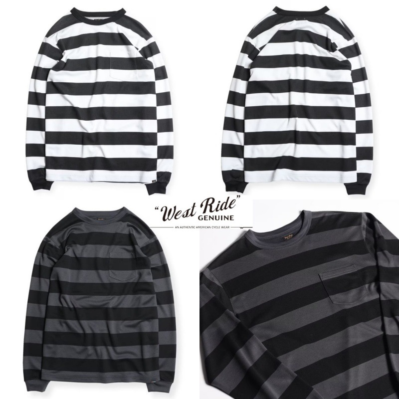 WESTRIDE  �������ȥ饤�ɡ�POWER DRY BORDER LONG TEE�ۥѥ�ɥ饤 �ܡ�����L/ST����� ��å���ĹµT����� ®���Ǻ�