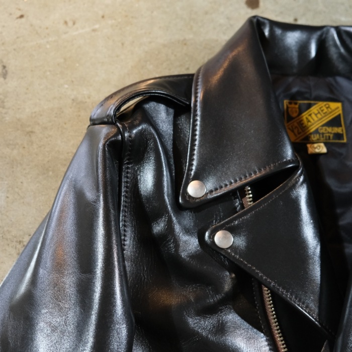 Y'2 LEATHER �磻�ġ��쥶����PR-58�ۡ�VINTAGE HORSE LIGHT DOUBLE BREASTED MORTORCYCLE JACKET�ۥӥ�ơ����ۡ����饤�ȥ��֥�饤������ �ϳ� ������