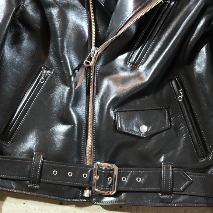 Y'2 LEATHER �磻�ġ��쥶����PR-58�ۡ�VINTAGE HORSE LIGHT DOUBLE BREASTED MORTORCYCLE JACKET�ۥӥ�ơ����ۡ����饤�ȥ��֥�饤������ �ϳ� ������