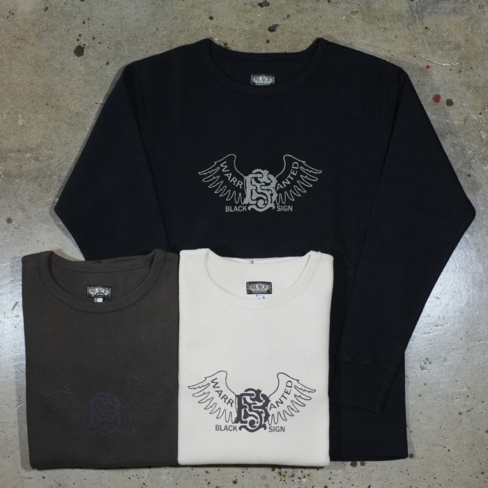 BLACK SIGN(֥å<BR>BSFN-1430WingۡBS Wing Crew Neck Amish Under Wear<BR>֥ɥ롼ͥå<BR>L/S T ե饤 إӡȥåȥ<BR>MADE IN JAPAN