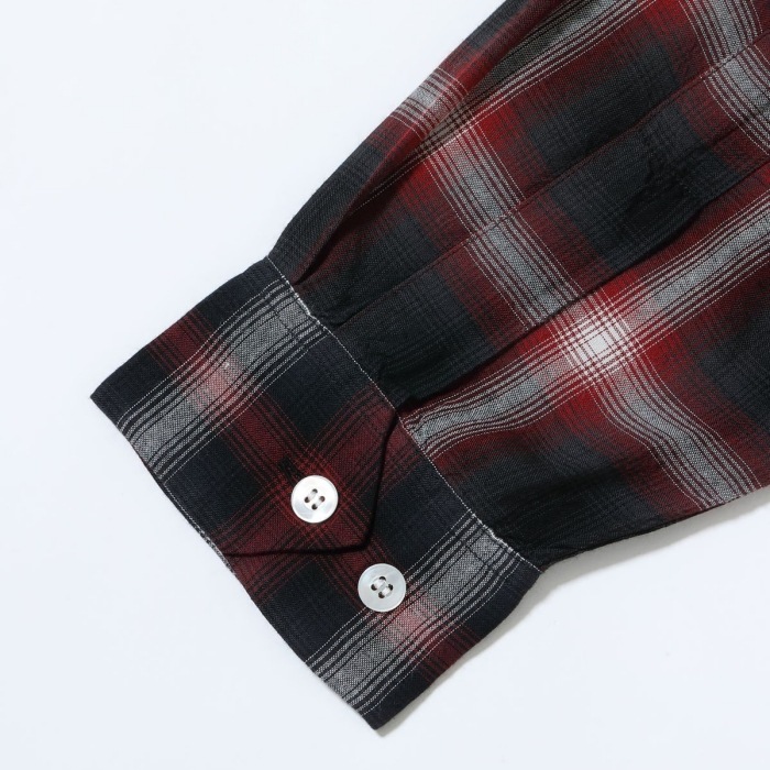 SUGAR CANE ���奬�������� ��SC29120�ۡ�RAYON OMBRE CHECK OPEN SHIRT�ۥ졼��󥪥�֥졼�����å������ץ󥷥�� ���� Ĺµ����� ������