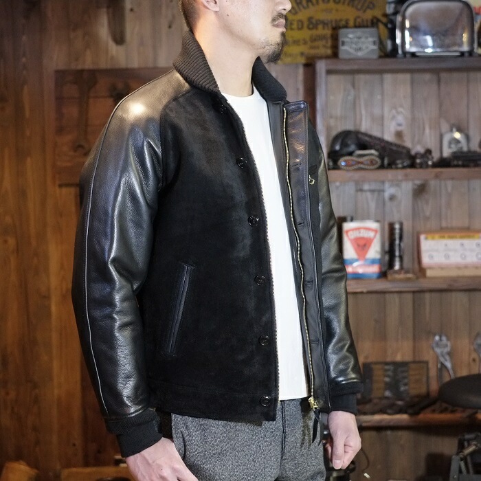 Y'2 LEATHER �磻�ġ��쥶����TB-136�ۡ�STEER SUEDE��STEER OIL RIB JKT�ۥ��ƥ��������ɣ����ƥ������� ��֥��㥱�å� ���� ������