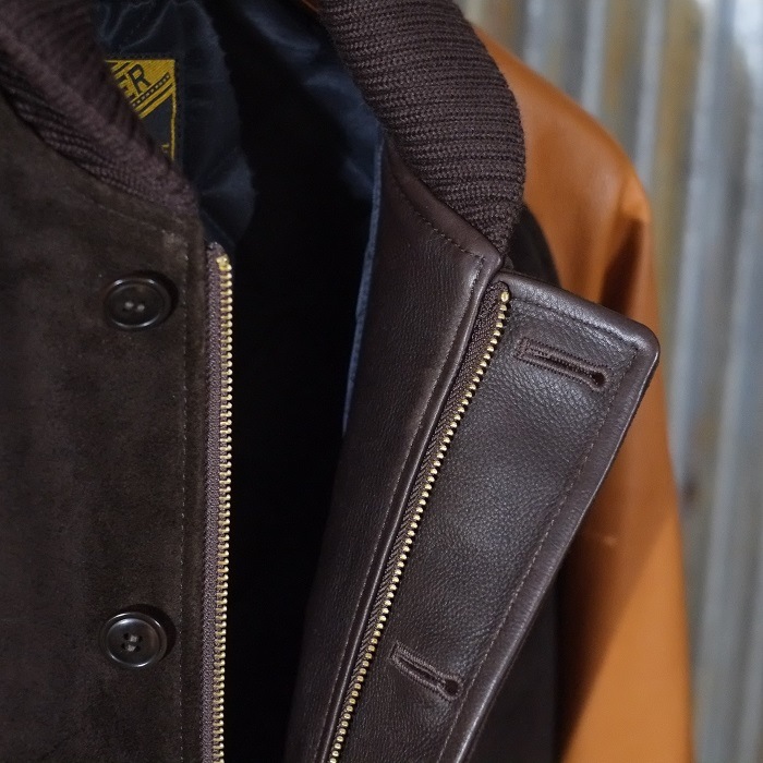 Y'2 LEATHER �磻�ġ��쥶����TB-136�ۡ�STEER SUEDE��STEER OIL RIB JKT�ۥ��ƥ��������ɣ����ƥ������� ��֥��㥱�å� ���� ������