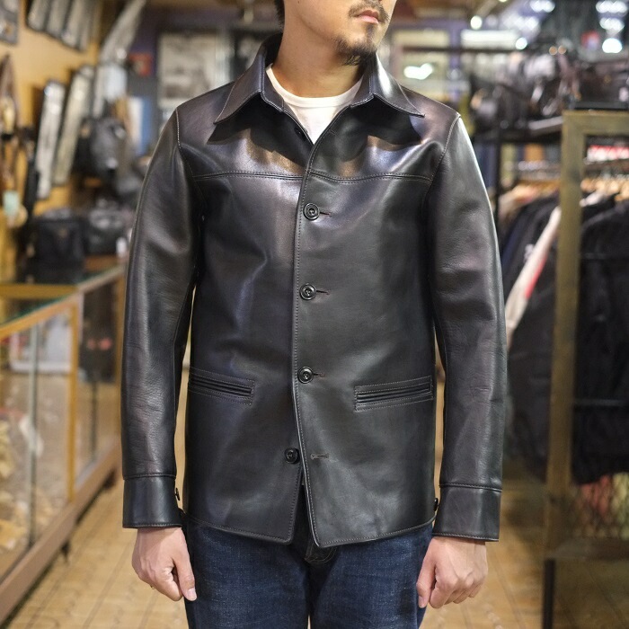 Y'2 LEATHER �磻�ġ��쥶����EC-76�ۡ�ECO HORSE 30��S CAR COAT��BLACK��ۢ㥨���ۡ����䥫�������� �쥶���ϡ��ե����� �ϳ� ������