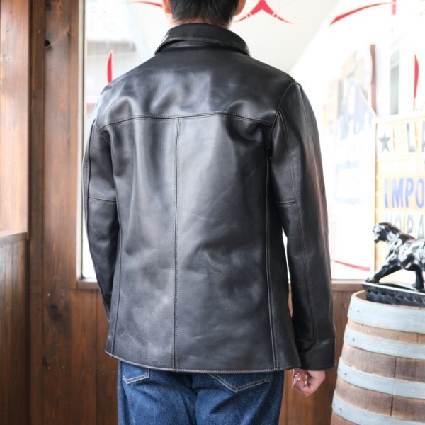Y'2 LEATHER �磻�ġ��쥶����EC-76�ۡ�ECO HORSE 30��S CAR COAT��BLACK��ۢ㥨���ۡ����䥫�������� �쥶���ϡ��ե����� �ϳ� ������