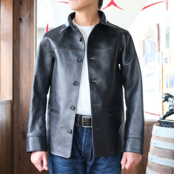 Y'2 LEATHER �磻�ġ��쥶����EC-76�ۡ�ECO HORSE 30��S CAR COAT��BLACK��ۢ㥨���ۡ����䥫�������� �쥶���ϡ��ե����� �ϳ� ������