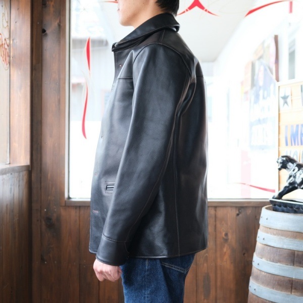 Y'2 LEATHER �磻�ġ��쥶����EC-76�ۡ�ECO HORSE 30��S CAR COAT��BLACK��ۢ㥨���ۡ����䥫�������� �쥶���ϡ��ե����� �ϳ� ������