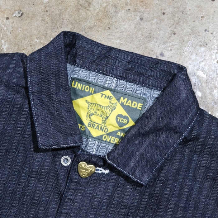 TCB jeans �ƥ��������ӡ������󥺡�Cathartt Chore Coat Denim Herringbone�ۥǥ˥�إ��ܡ��󥫥С������� ����åȥϡ��� ���åȥ�100% ������