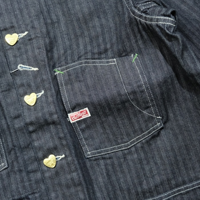 TCB jeans �ƥ��������ӡ������󥺡�Cathartt Chore Coat Denim Herringbone�ۥǥ˥�إ��ܡ��󥫥С������� ����åȥϡ��� ���åȥ�100% ������