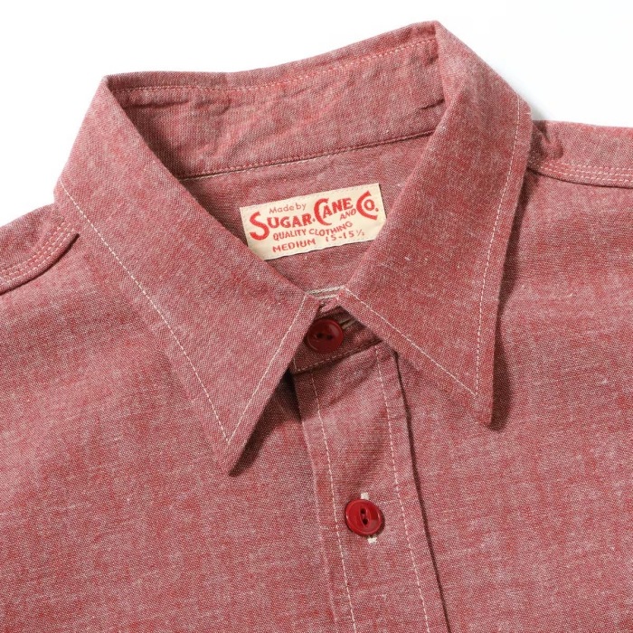 SUGAR CANE ���奬�������� ��SC29682�ۡ�RED CHAMBRAY WORK SHIRT (LONG SLEEVE)��Ĺµ�������� �����֥졼���� ���ܿ˴���˥������ ������ COTTON100%
