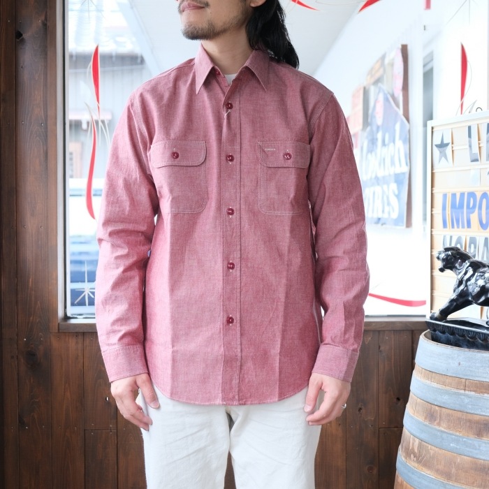 SUGAR CANE ���奬�������� ��SC29682�ۡ�RED CHAMBRAY WORK SHIRT (LONG SLEEVE)��Ĺµ�������� �����֥졼���� ���ܿ˴���˥������ ������ COTTON100%