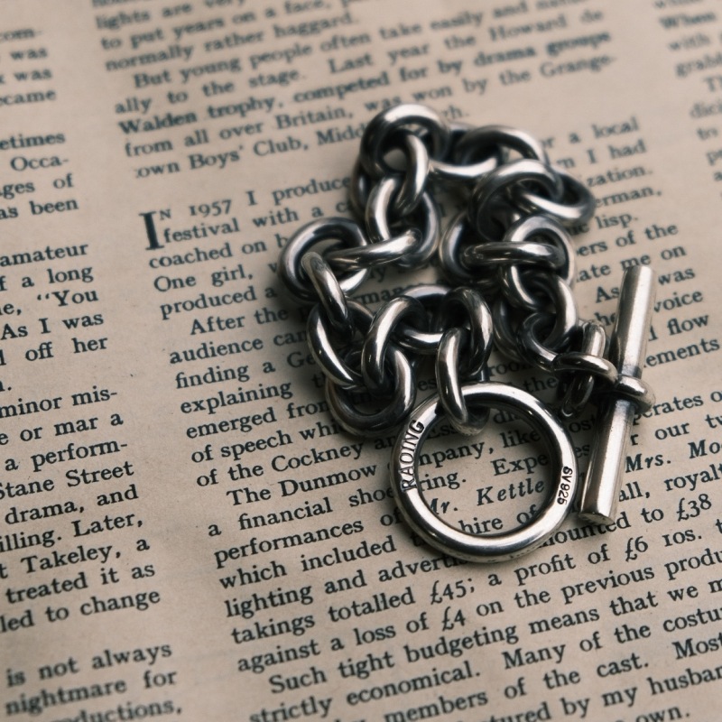 RAOING 󥰡3MM Chain Braceletۢ23cm 3mm֥쥹å ϥɥᥤ С SILVER925 