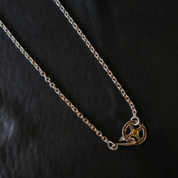 MOTOR NEW VINTAGE �⡼������CH-10�ۡ�BOLD ROUND CHAIN WHEE(K18 GOLD ACCENT) LARGE EAGLE HOOK�ۢ�50cm�����ݥ�������K18�᥿������ۥ����륤������եå�