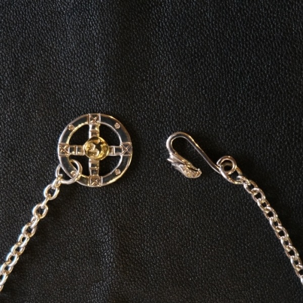 MOTOR NEW VINTAGE �⡼������CH-10�ۡ�BOLD ROUND CHAIN WHEE(K18 GOLD ACCENT) LARGE EAGLE HOOK�ۢ�50cm�����ݥ�������K18�᥿������ۥ����륤������եå�