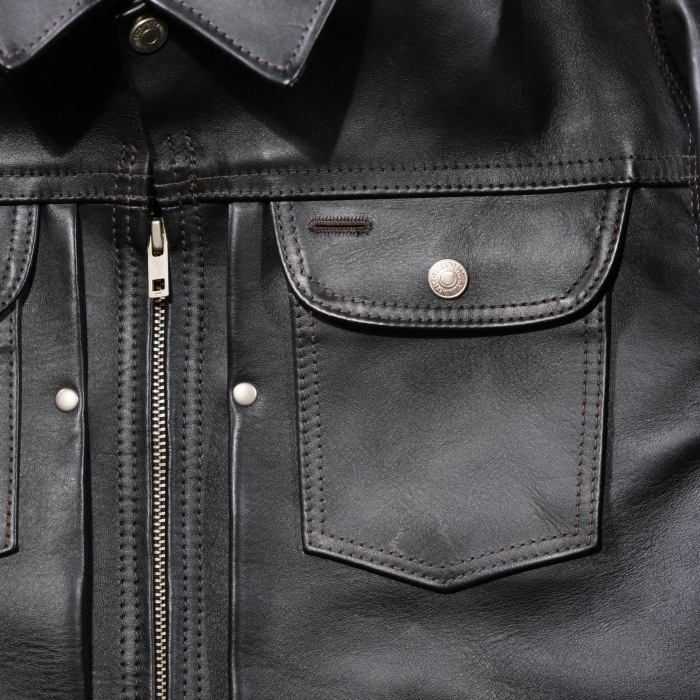 Y'2 LEATHER �磻�ġ��쥶����ITB-161�ۡ�IRON TANNED HORSE 60��S DENIMZIPJACKET��ZIP�����󥸥㥱�å� �ϳ�  ������1.3mm ������