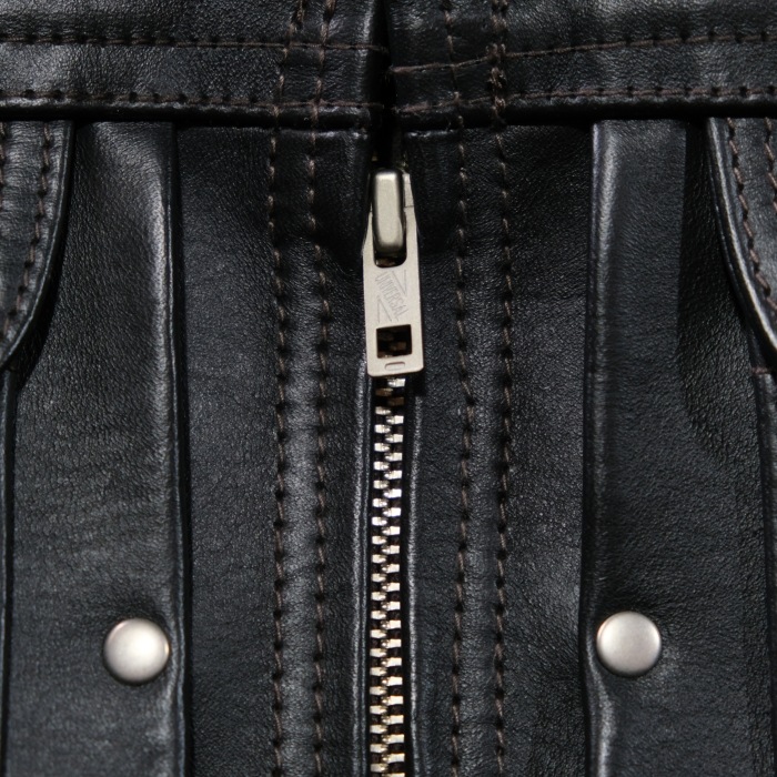 Y'2 LEATHER �磻�ġ��쥶����ITB-161�ۡ�IRON TANNED HORSE 60��S DENIMZIPJACKET��ZIP�����󥸥㥱�å� �ϳ�  ������1.3mm ������