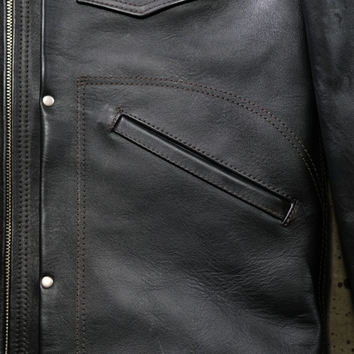 Y'2 LEATHER �磻�ġ��쥶����ITB-161�ۡ�IRON TANNED HORSE 60��S DENIMZIPJACKET��ZIP�����󥸥㥱�å� �ϳ�  ������1.3mm ������