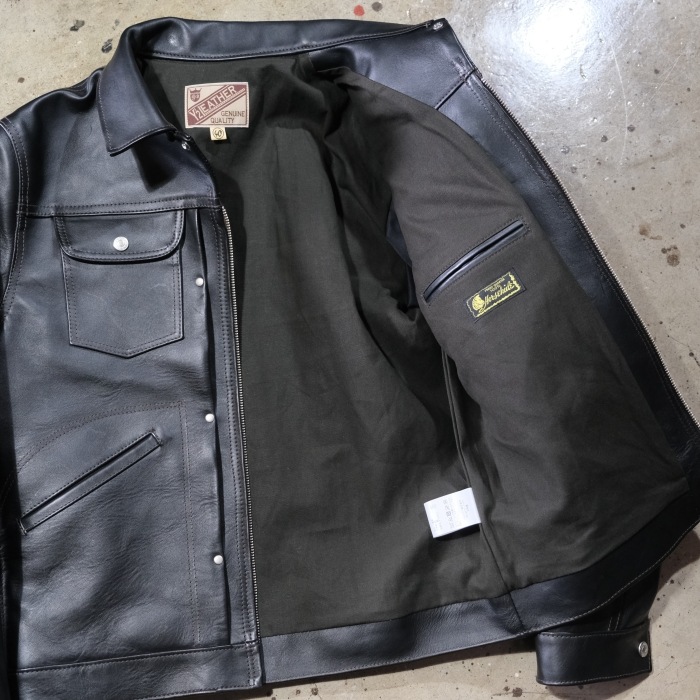 Y'2 LEATHER �磻�ġ��쥶����ITB-161�ۡ�IRON TANNED HORSE 60��S DENIMZIPJACKET��ZIP�����󥸥㥱�å� �ϳ�  ������1.3mm ������