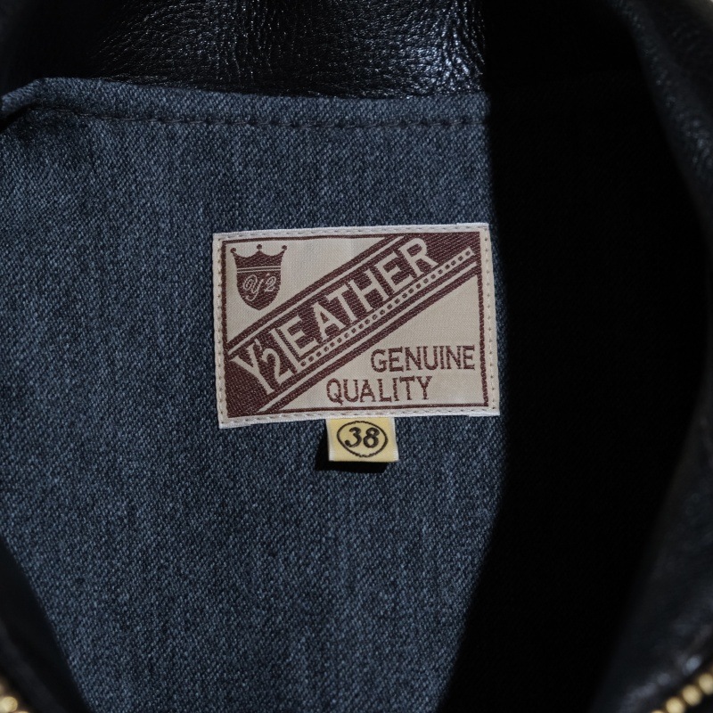 Y'2 LEATHER �磻�ġ��쥶����WSR-45�ۡ�OILED ROUGH STEER SPORTS JACKET�ۢ�BLACK(TEA-CORE)�䥷�󥰥�饤������ ���ݡ��ĥ��㥱�å� ���ƥ��ϥ��� ������