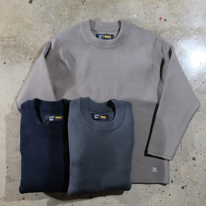 BLUCO(ブルコ) CREW NECK RIB KNIT SWEATER BLUCO ブルコ【155-15-001】【CREW NECK RIB KNIT SWEATER】クルー