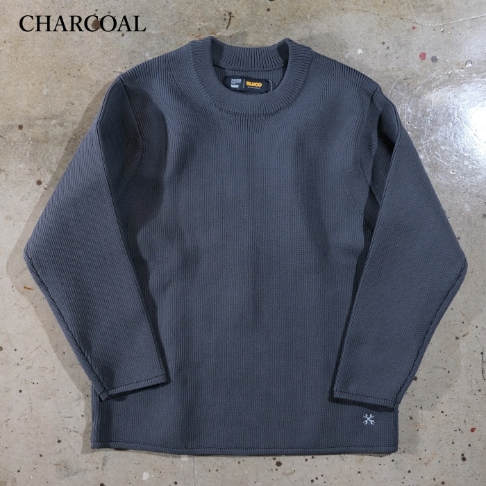 BLUCO �֥륳��155-15-001�ۡ�CREW NECK RIB KNIT SWEATER�ۥ��롼�ͥå���֥˥åȥ������� ����Хåȥ������� �ݥꥨ���ƥ�100��