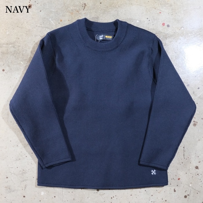 BLUCO �֥륳��155-15-001�ۡ�CREW NECK RIB KNIT SWEATER�ۥ��롼�ͥå���֥˥åȥ������� ����Хåȥ������� �ݥꥨ���ƥ�100��