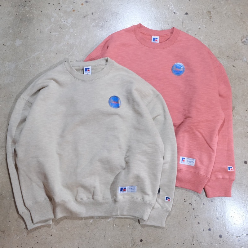RUSSELL��BerBerJin ��å�����٥�٥른���Pro Cotton Slub Loopback Terry Brushed Elbow Patch Sweat�ۥ��롼�ͥå��������å� ���åȥ�  ����ֻ�