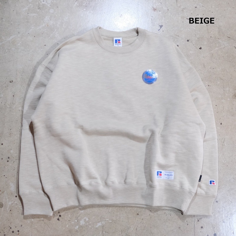 RUSSELL��BerBerJin ��å�����٥�٥른���Pro Cotton Slub Loopback Terry Brushed Elbow Patch Sweat�ۥ��롼�ͥå��������å� ���åȥ�  ����ֻ�