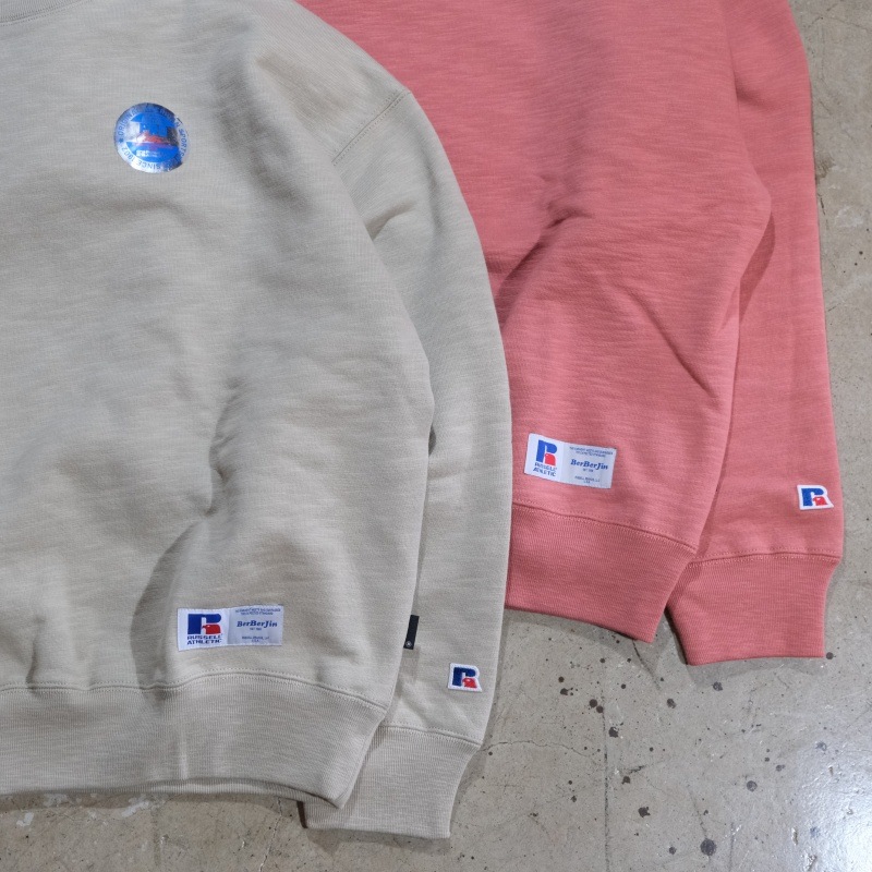 RUSSELL��BerBerJin ��å�����٥�٥른���Pro Cotton Slub Loopback Terry Brushed Elbow Patch Sweat�ۥ��롼�ͥå��������å� ���åȥ�  ����ֻ�