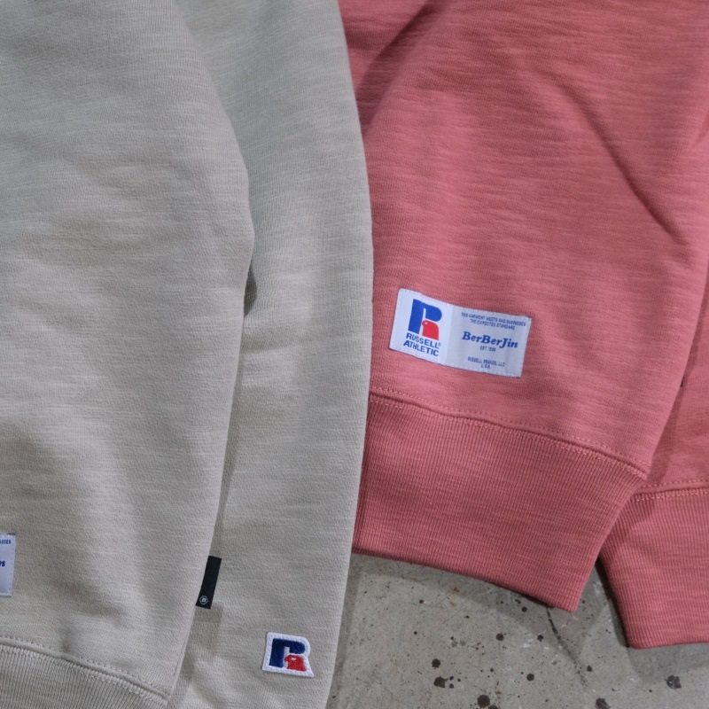 RUSSELL��BerBerJin ��å�����٥�٥른���Pro Cotton Slub Loopback Terry Brushed Elbow Patch Sweat�ۥ��롼�ͥå��������å� ���åȥ�  ����ֻ�