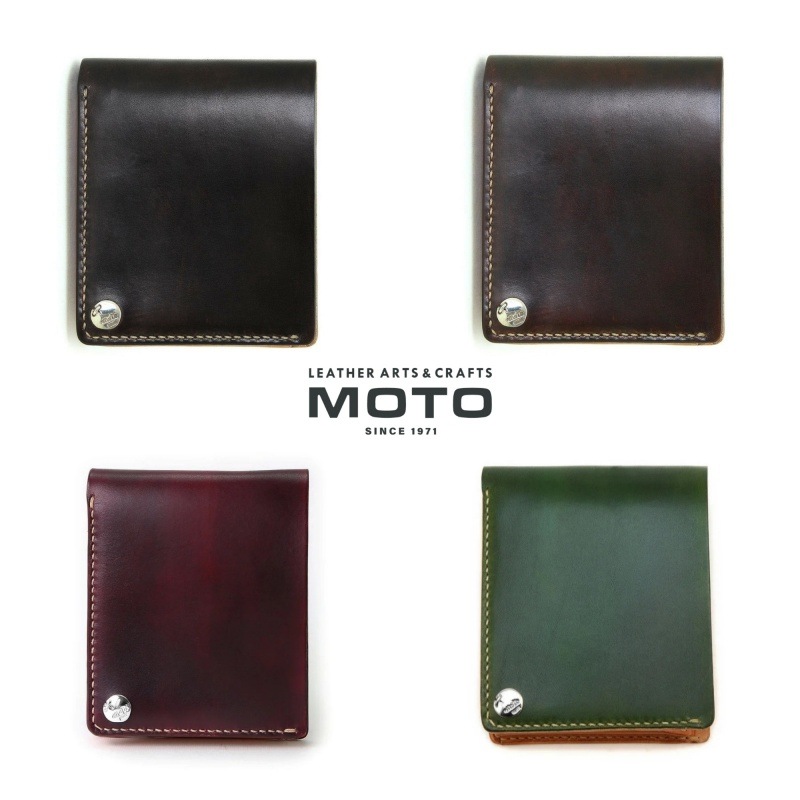 MOTO LEATHER ��ȥ쥶����W1D�ۡ�HAND-DYED SHORT WALLET�ۼ����᥷�硼�ȥ�����å� ���� �����ꥢ�󥫥��쥶�� ����С��������