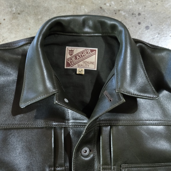 Y'2 LEATHER �磻�ġ��쥶����EB-140�ۡ�ECO HORSE 1st Type G�����ۢ㥨���ۡ��� OLIVE���΢�� COTTON LINEN�� ������