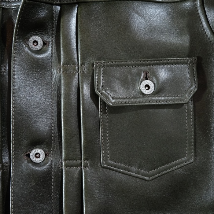 Y'2 LEATHER �磻�ġ��쥶����EB-140�ۡ�ECO HORSE 1st Type G�����ۢ㥨���ۡ��� OLIVE���΢�� COTTON LINEN�� ������